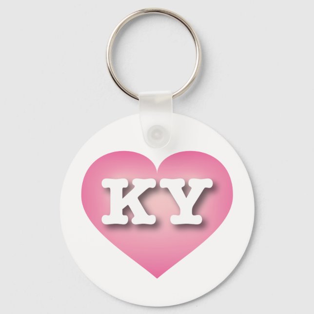 I love Kentucky - KY pink fade heart Keychain (Front)