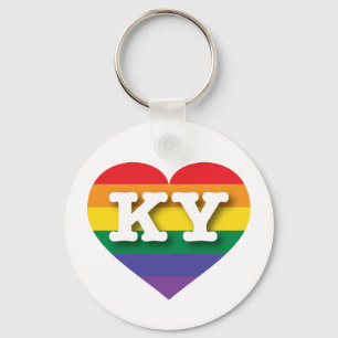 I Love Kentucky Rainbow Heart Keychain
