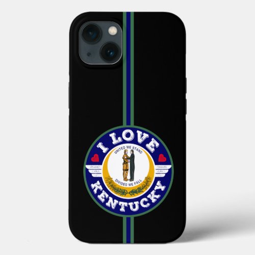 I Love Kentucky State Flag United We Stand iPhone 13 Case