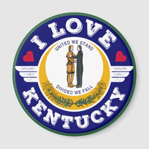 I Love Kentucky State Flag United We Stand Magnet