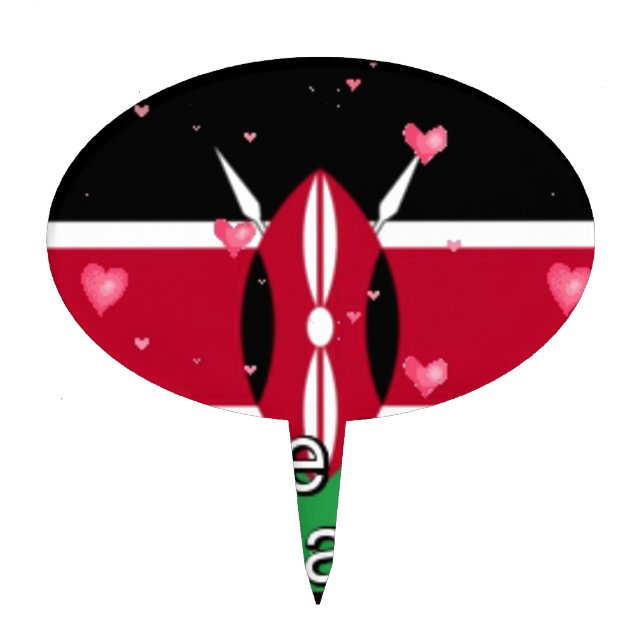 I Love Kenya and "Hakuna Matata" Art Print Cake Topper (Front)