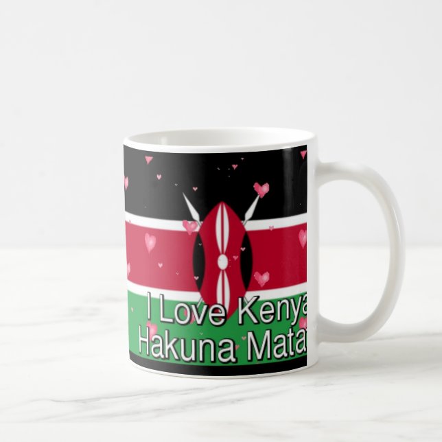 I Love Kenya and "Hakuna Matata" Art Print Coffee Mug (Right)