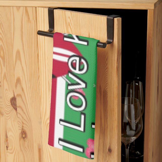 I Love Kenya and "Hakuna Matata" Art Print Kitchen Towel (Thirds Fold)