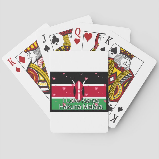 I Love Kenya and "Hakuna Matata" Art Print Poker Cards (Back)