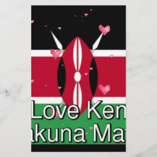 I Love Kenya and "Hakuna Matata" Art Print Stationery