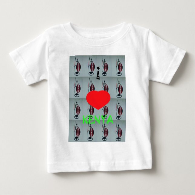 I Love Kenya Art Print Baby T-Shirt (Front)