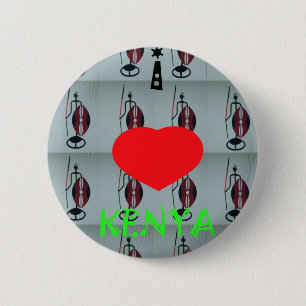 I Love Kenya Art Print Button