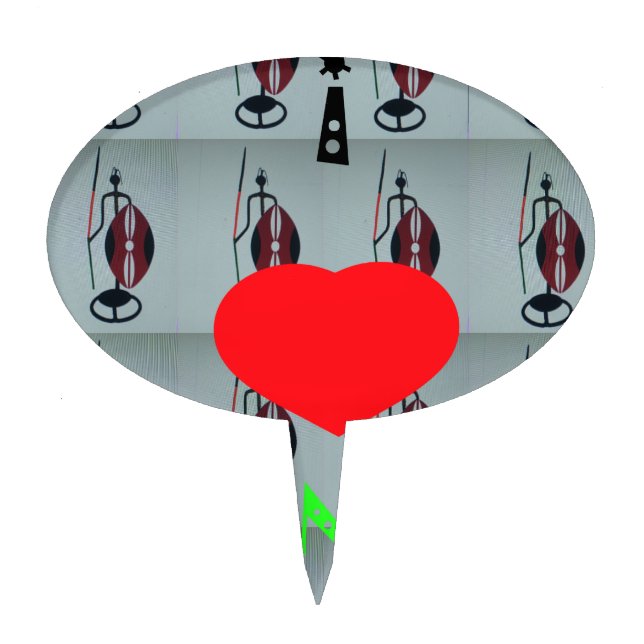 I Love Kenya Art Print Cake Topper (Front)