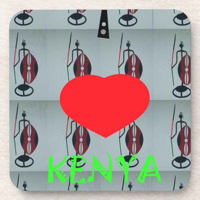 I Love Kenya Art Print Coaster (Front)