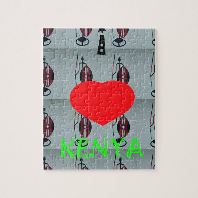 I Love Kenya Art Print Jigsaw Puzzle (Vertical)
