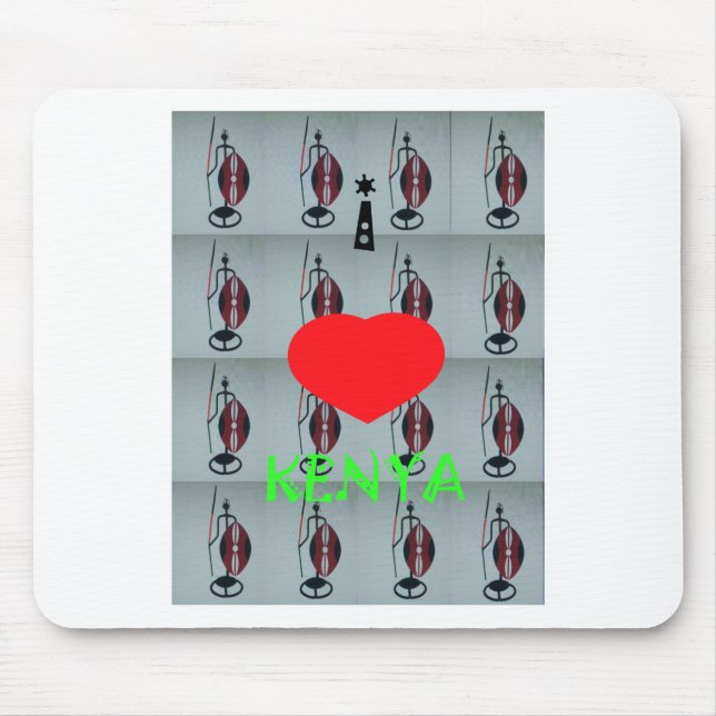 I Love Kenya Art Print Mouse Pad (Front)