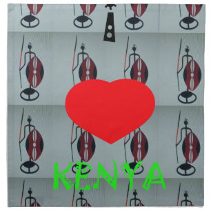 I Love Kenya Art Print Napkin
