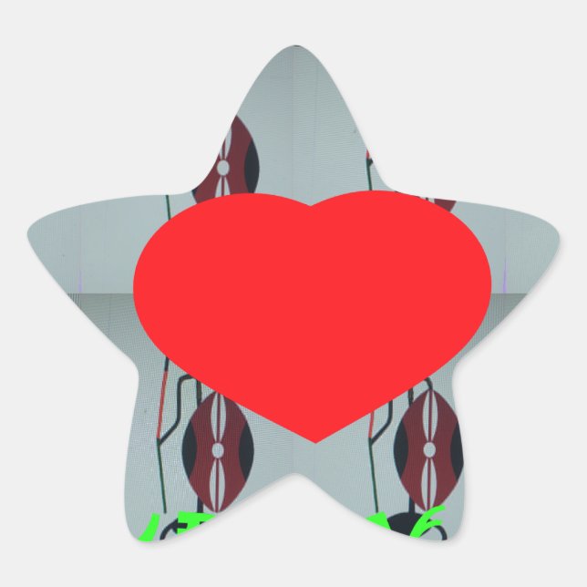 I Love Kenya Art Print Star Sticker (Front)