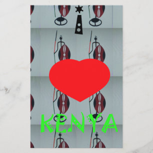I Love Kenya Art Print Stationery