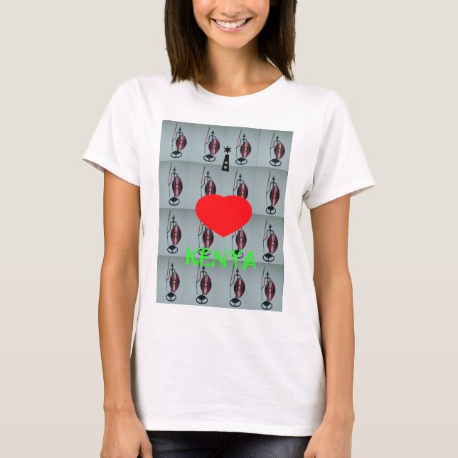 I Love Kenya Art Print T-Shirt (Front)