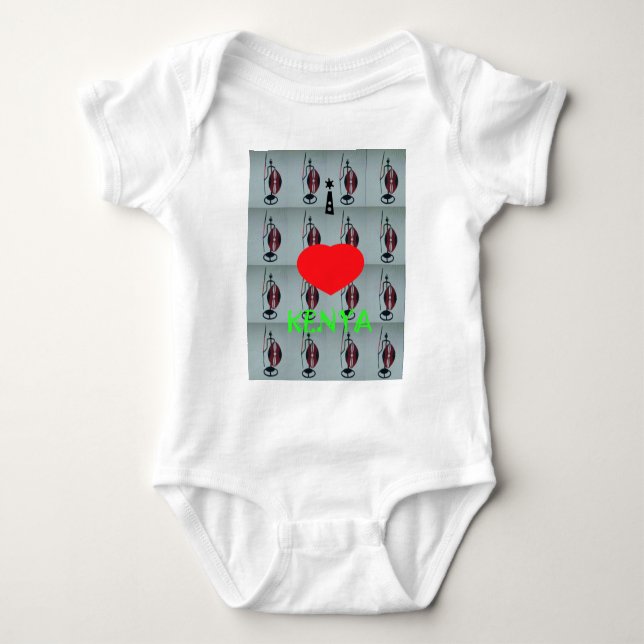 I Love Kenya Baby Bodysuit (Front)