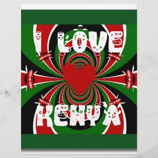 I Love Kenya: Beautiful Lovely National Flag Color (Front)