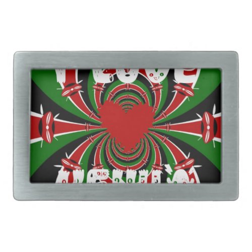 I Love Kenya Beautiful Lovely National Flag Color Belt Buckle