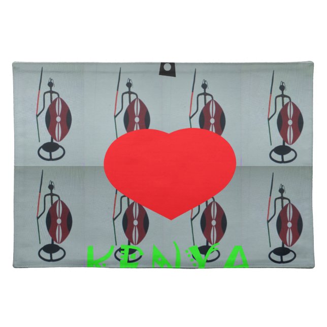 I Love Kenya Cloth Placemat (Front)