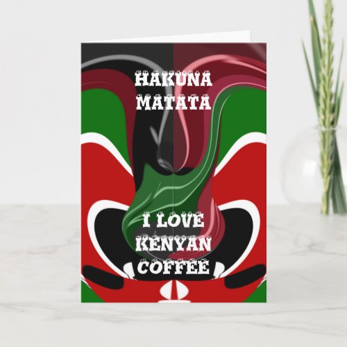 I love Kenya Coffee Greeting Card  Template