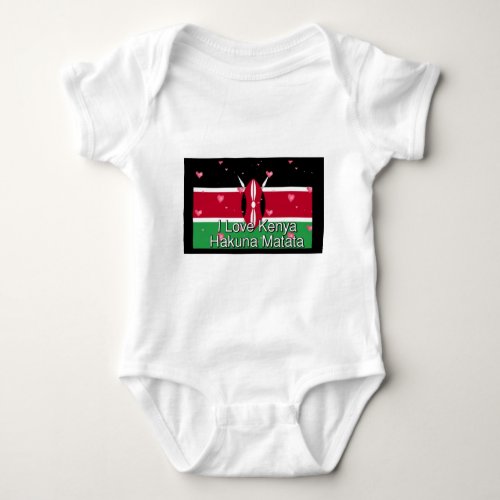 I Love  Kenya Hakuna Matata Baby Bodysuit