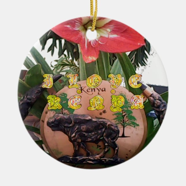 I Love kenya Hakuna Matata gifts Ceramic Ornament (Front)