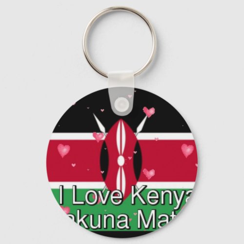 I Love  Kenya Hakuna Matata Keychain