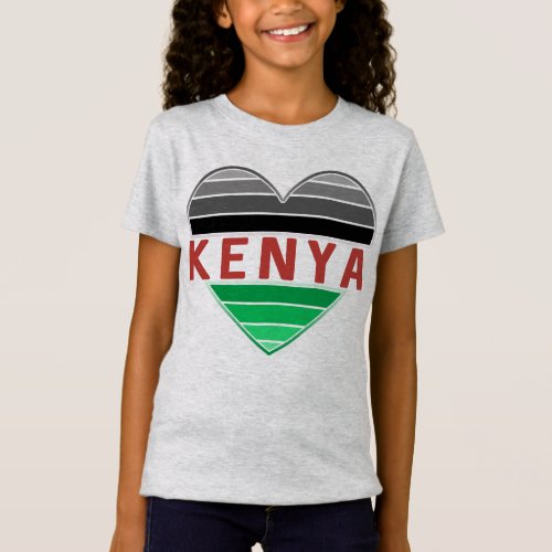 I Love Kenya Kenyan Heart T_Shirt