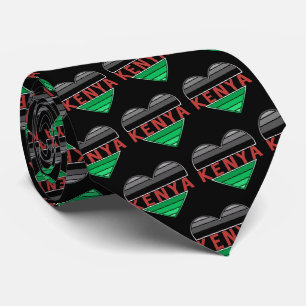I Love Kenya, Kenyan Heart T-Shirt Neck Tie