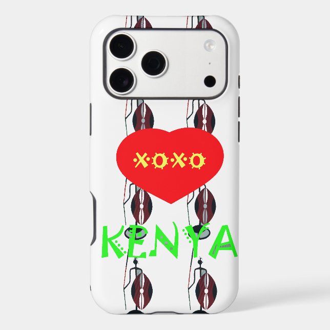 I Love Kenya Maasai Art Print Case-Mate iPhone Case (Back)