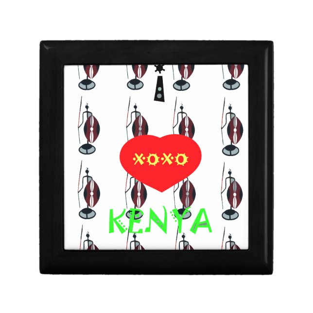 I Love Kenya Maasai Art Print Gift Box (Front)