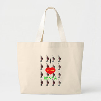 I Love Kenya Maasai Art Print Large Tote Bag