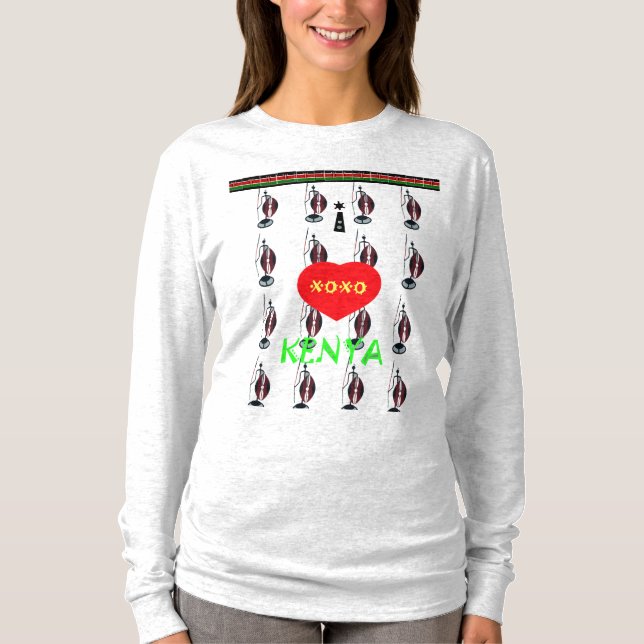 I love Kenya Maasai Design T-Shirt (Front)