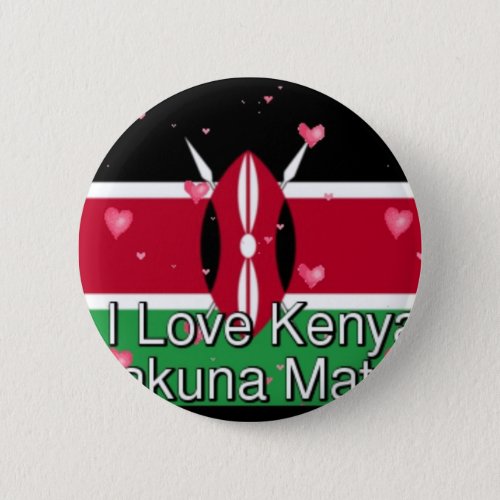 I Love  Kenya Pinback Button