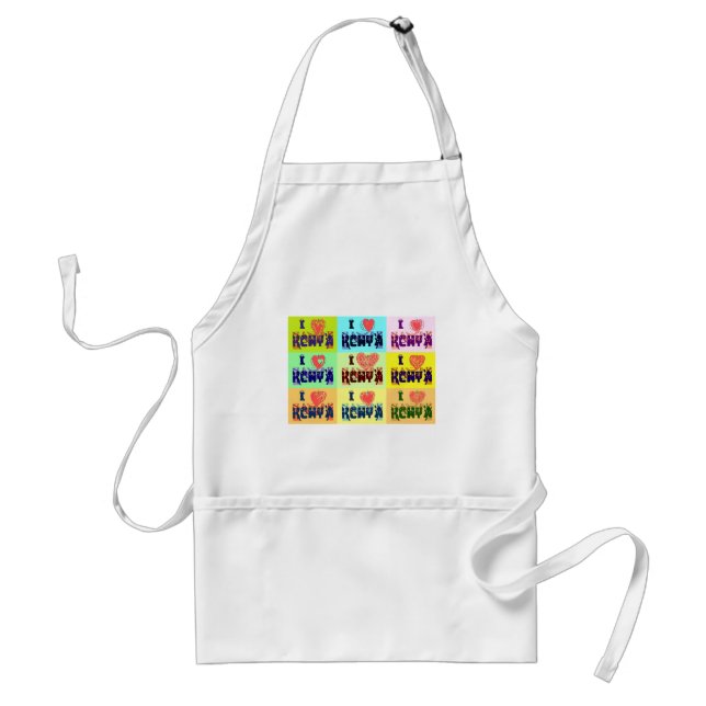 I love Kenya.png Adult Apron (Front)