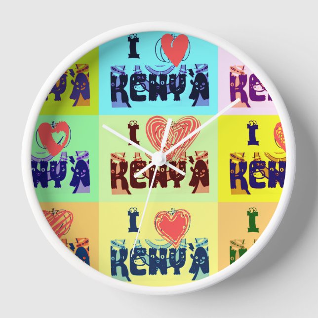 I love Kenya.png Wall Clock (Front)