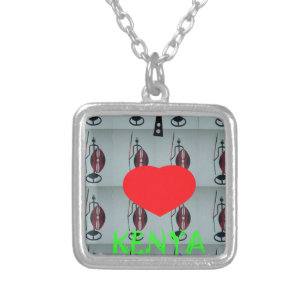 I Love Kenya Silver Plated Necklace