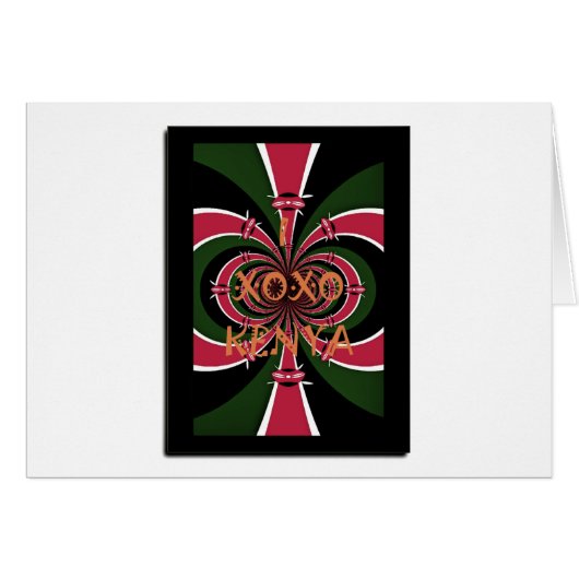 I Love Kenya XOXO National Flag Colors (Front Horizontal)