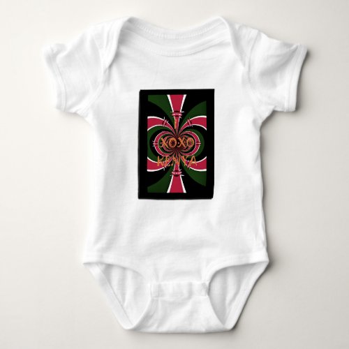 I Love Kenya XOXO National Flag Colors Baby Bodysuit