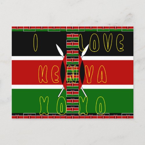 I love Kenya XOXO Postcard