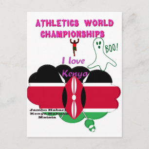 I love Kenyan sports Boo! Hakuna Matata postcard