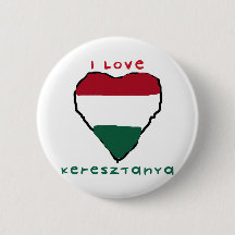 I Love Keresztanya Button