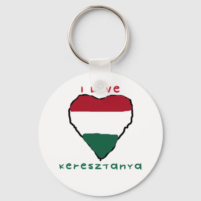 I Love Keresztanya Keychain (Front)