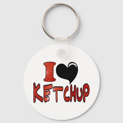 I Love Ketchup Keychain