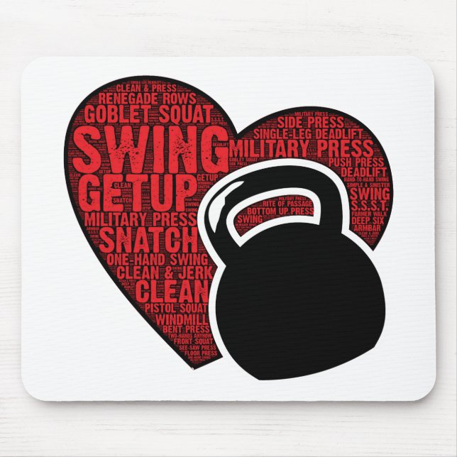 I LOVE KETTLEBELL DESIGN MOUSE PAD (Front)