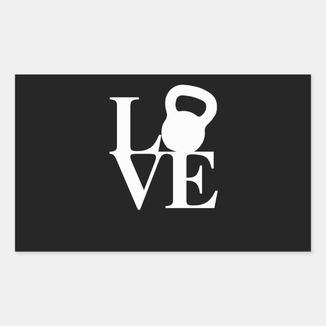 I Love Kettlebells Rectangular Sticker (Front)
