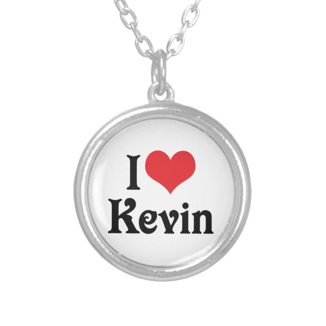 I Love Kevin Silver Plated Necklace (Front)