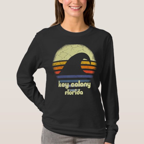I Love Key Colony Beach Florida Ocean Wave Fl T_Shirt