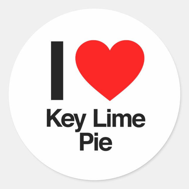 i love key lime pie classic round sticker (Front)
