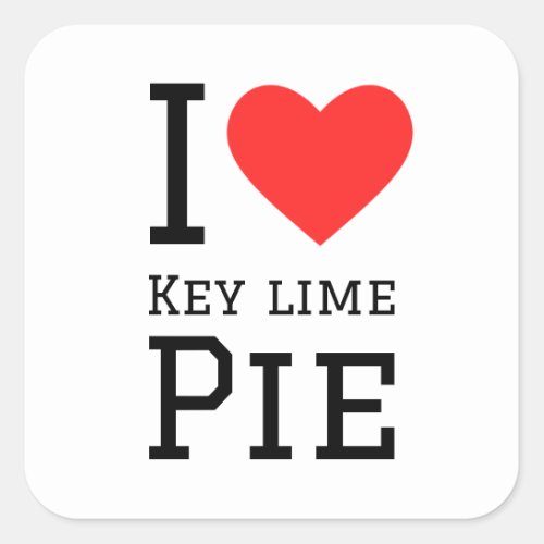 I love key lime pie square sticker
